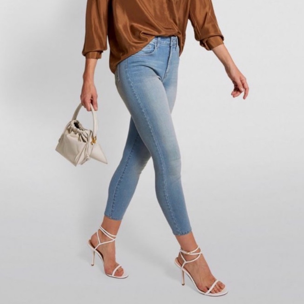 L'agence Light Blue Cropped Skinny Jeans
